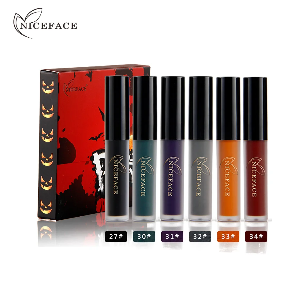 Новинка 2017 модный блеск для губ Хэллоуина макияж долговечные пигменты зеленый