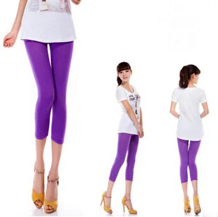 Summer  Women Modal Legging Girls Seven Pants Candy Color