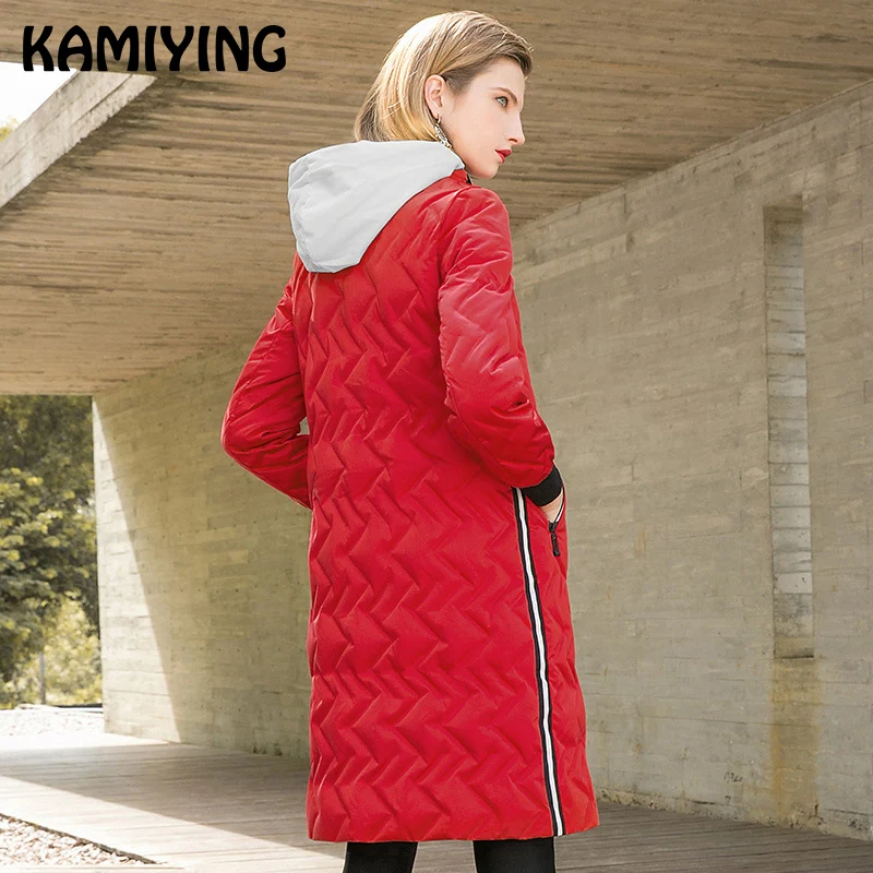 KAMIYING 2018 зимнее Новое Стильное модное женское пальто с длинными рукавами и
