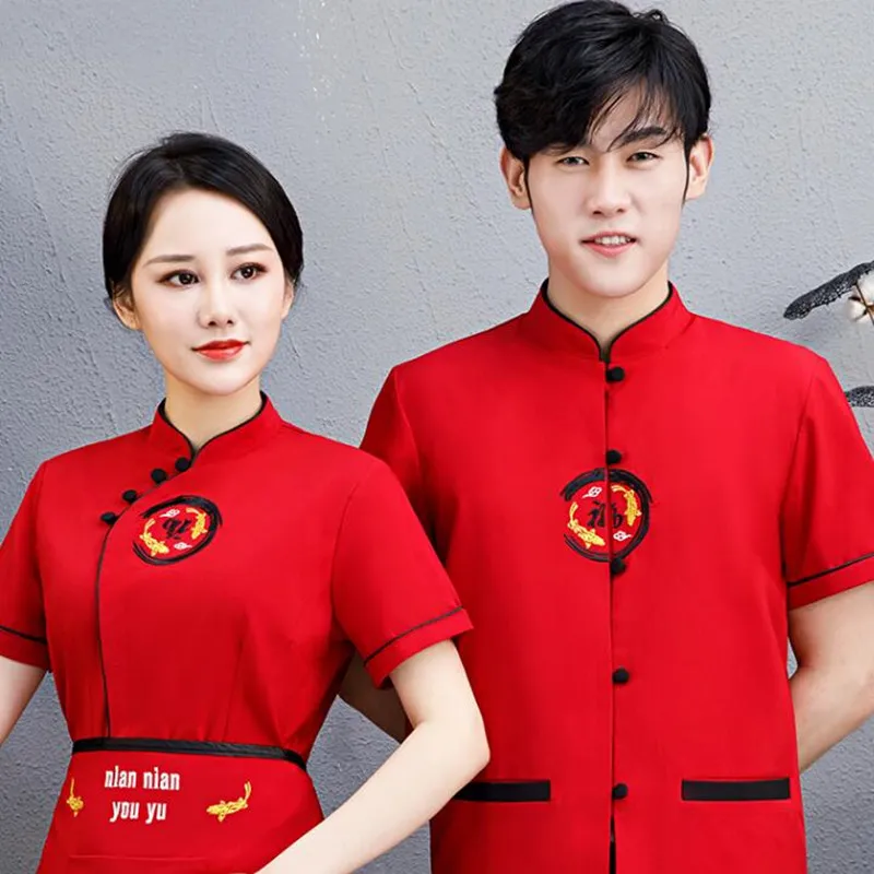 Женский комбинезон для официанта рабочая рубашка с коротким рукавом ресторана