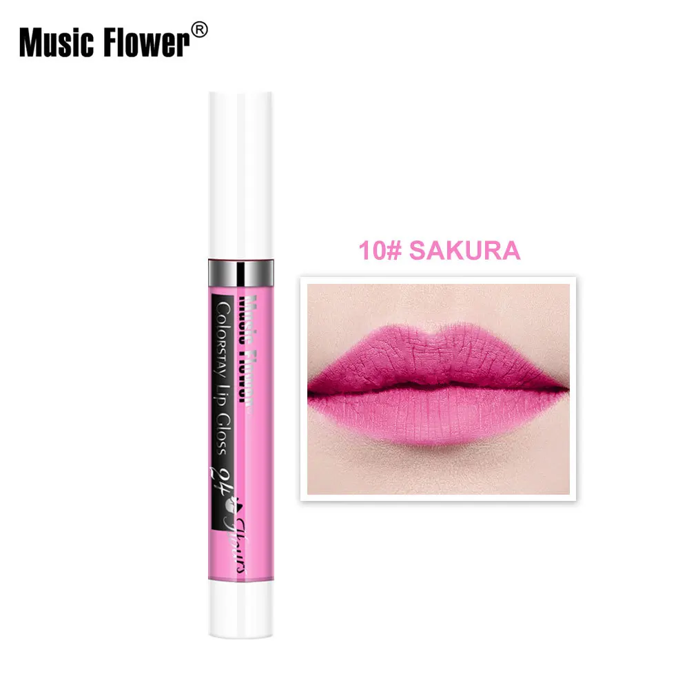 12 цветов жидкая губная помада Music Flower макияж матовый блеск для губ стойкий блеск для губ водонепроницаемый оттенок увлажняющая косметика