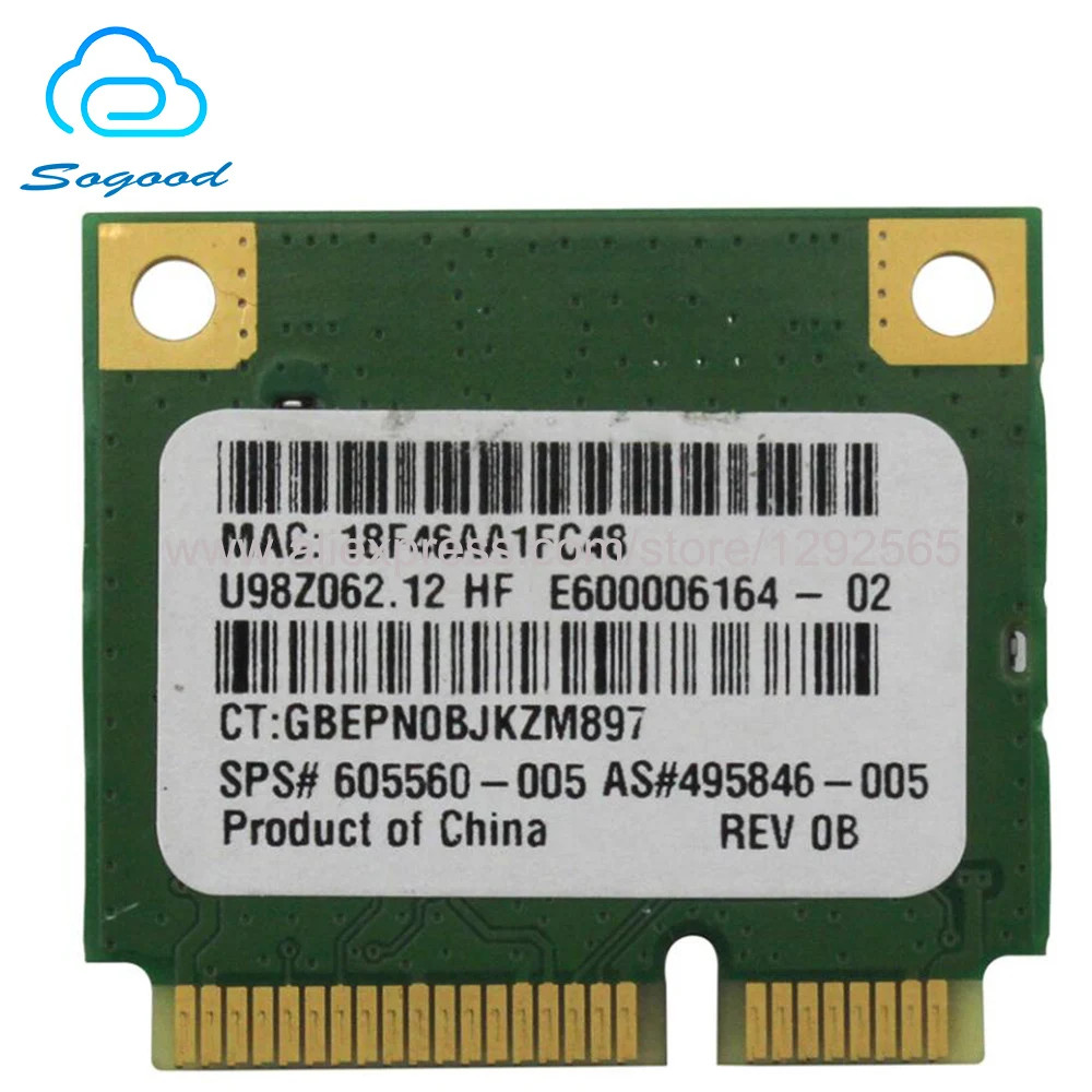 Половинная мини PCI Express Беспроводная LAN карта Atheros AR5B95 Ultra RT5390 для HP 4421S CQ42/CQ32/CQ56 G4 G6