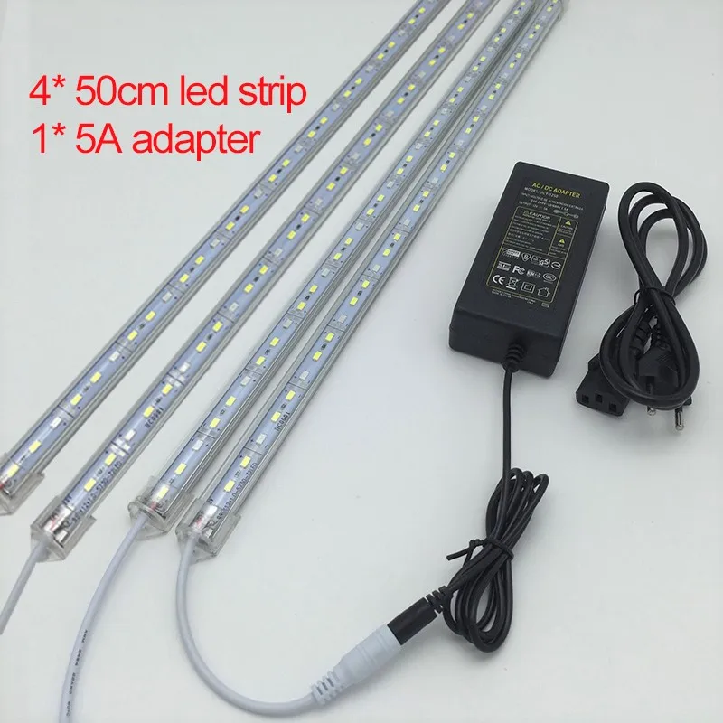 clear 50cm 4pcs Растущие комплекты ламп 0,5 м 5730 Led бар жесткая полоса IP68 Водонепроницаемый растение красный синий зеленый белый аквариум теплица гидропоники - Испускаемый цвет: clear 50cm 4pcs