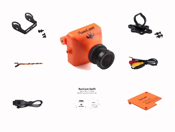 Оранжевый цвет Runcam Swift 600TVL 90 градусов широкоугольная камера FPV PAL / NTSC DC 5-17V вход для