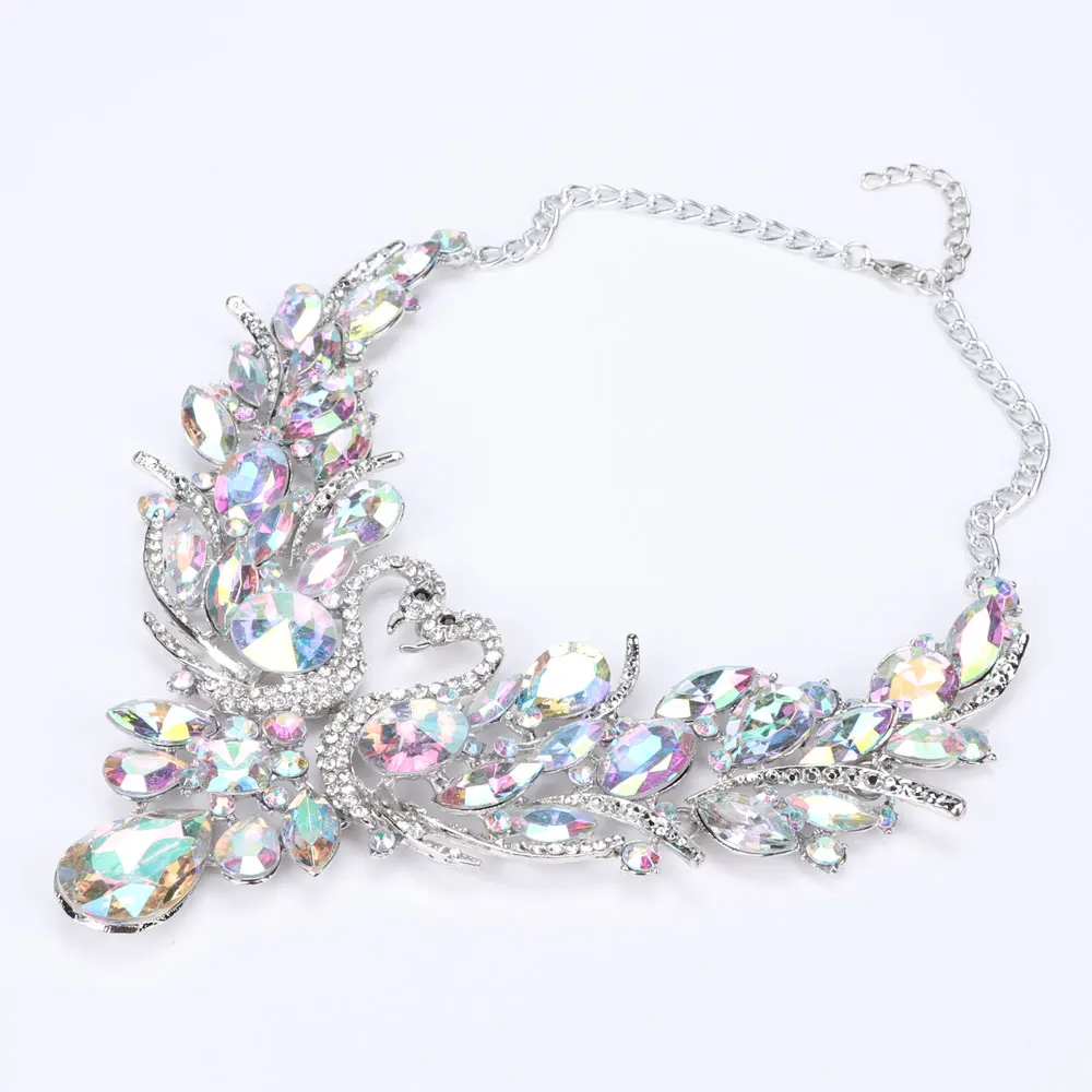 Женский ювелирный комплект из колье и серёг с серебряным покрытием|necklace machine|necklace