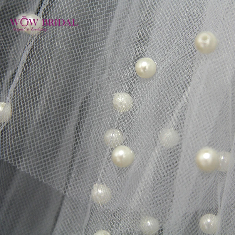 Wowbridal Великолепная свадебная вуаль для подружки невесты 2021 жемчужины бусины