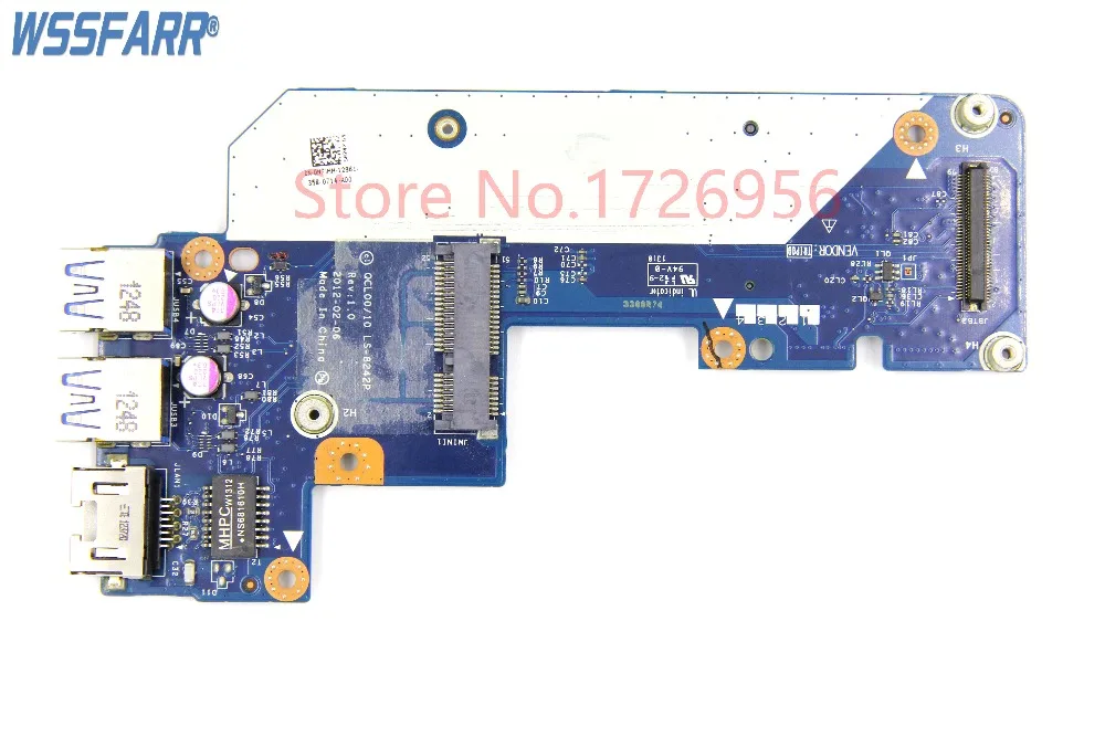 Оригинал для Dell 17R 7520 USB Ethernet LAN Соединительная плата с mSATA портом QCL00/10 LS-8242P 0N7JHH N7JHH |