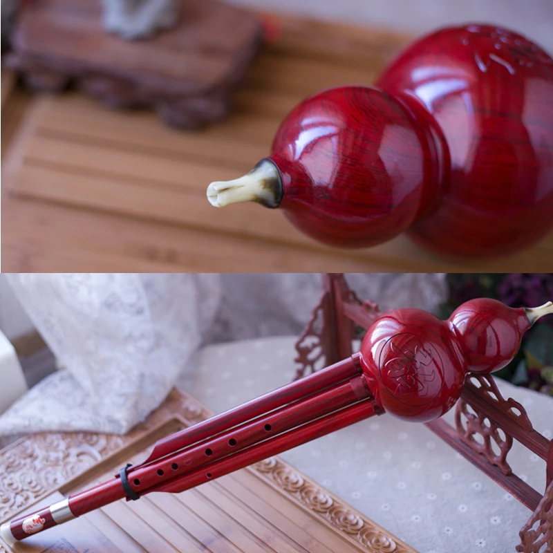 Улучшенная басовая флейта D Key Hulusi имитация дерева зерно ABS материал народный