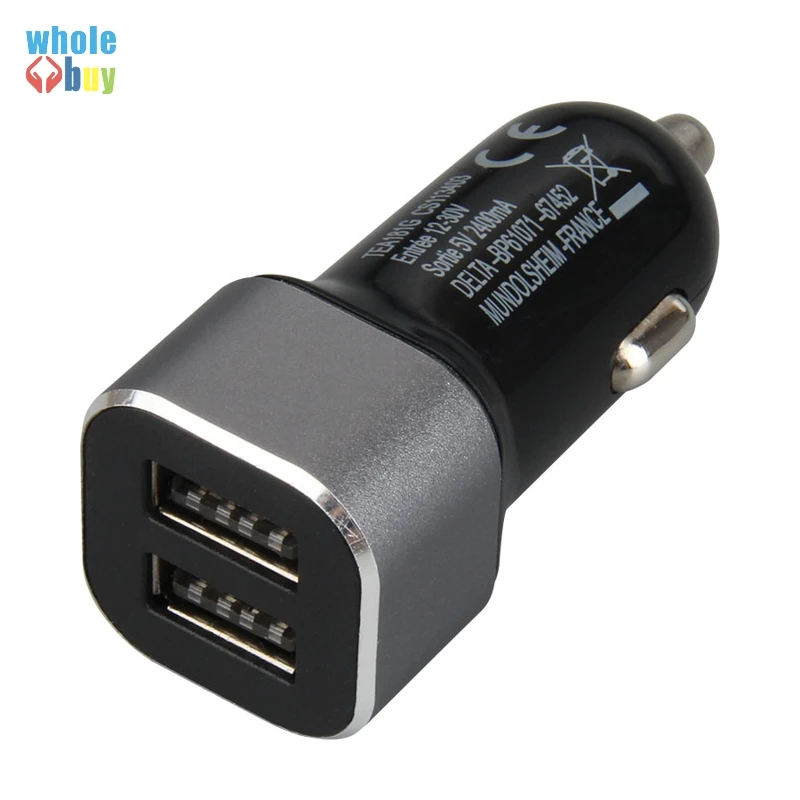 100 шт./партия автомобильное зарядное устройство с двумя USB-портами | Электроника