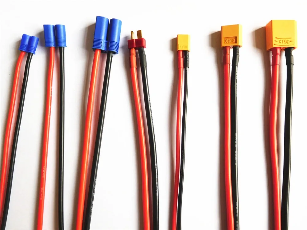 Зарядный кабель EC2/EC3/EC5/XT30/XT60/XT90/Deans с 4 мм разъемами типа банан силиконовый провод
