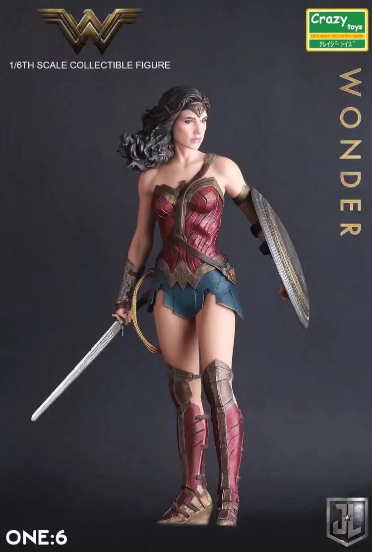 Сумасшедшие игрушки 1:6 DC Лига Справедливости Супер герой Wonder Woman ПВХ фигурка