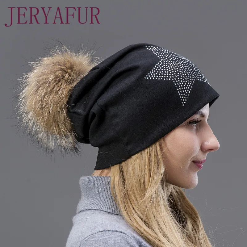 Лидер продаж весенне Осенняя шапка с наушниками и помпоном из лисьего меха для