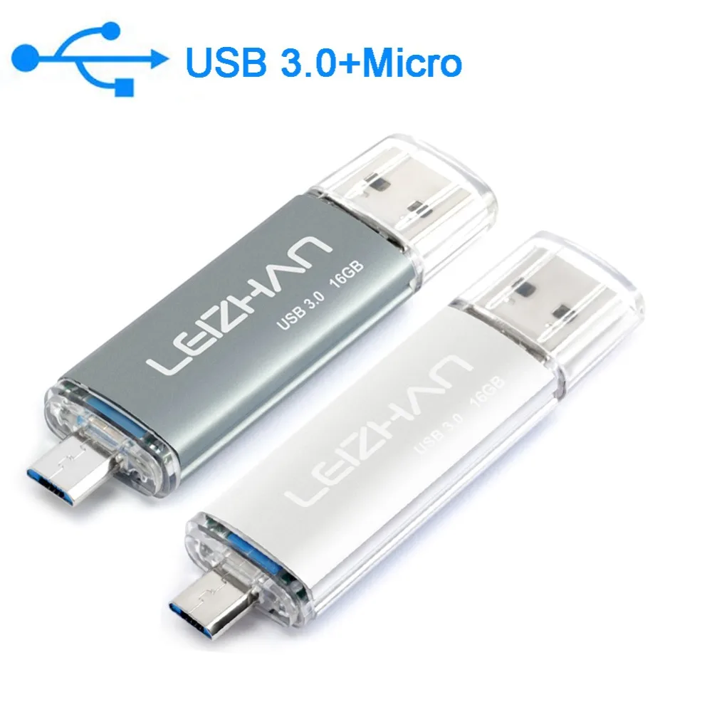 Флеш накопитель LEIZHAN 128 ГБ usb 3 0 micro Флешка для Samsung Galaxy S7/S6/S5 Xiaomi 64 32 16 8 карта памяти