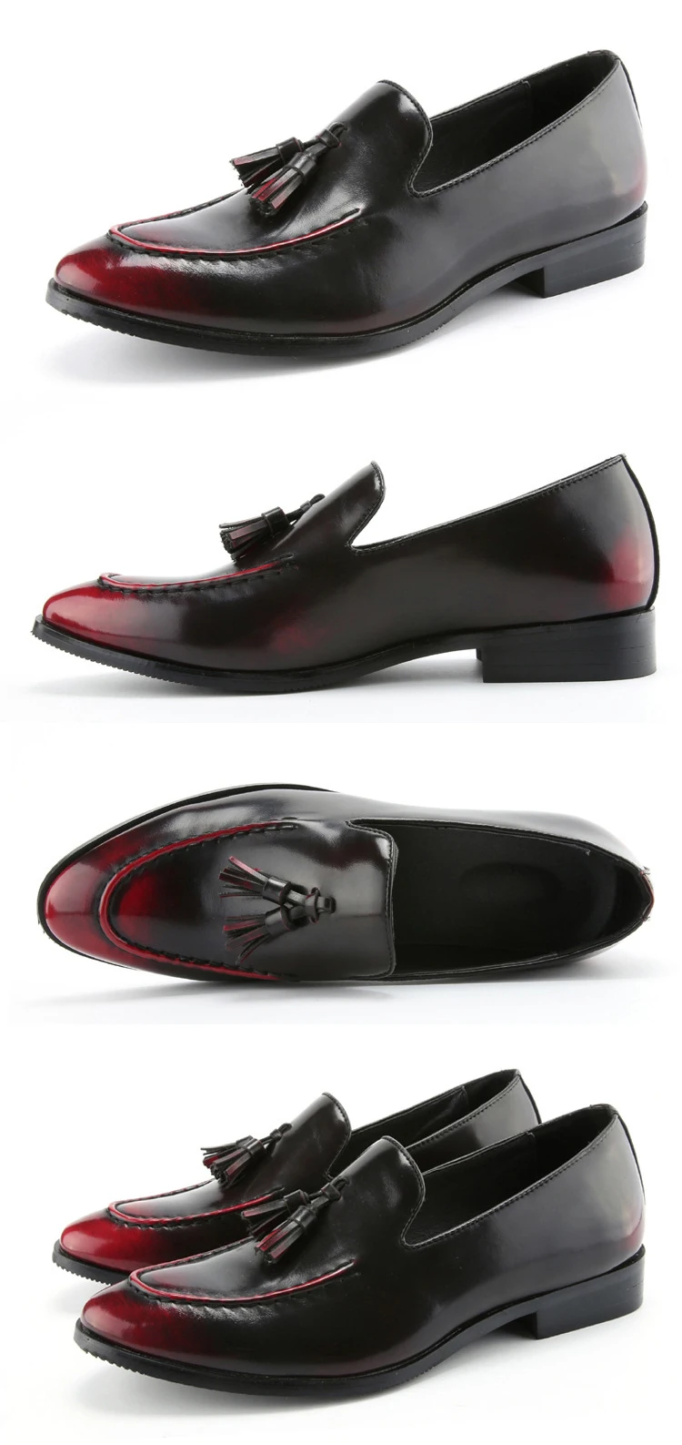 Men Genuine Cow Leather Dress Shoe Design Brand Shoes Male Classic Tassel Brogue Shoe Mans Footwear Formal Wedding Bullock Shoes