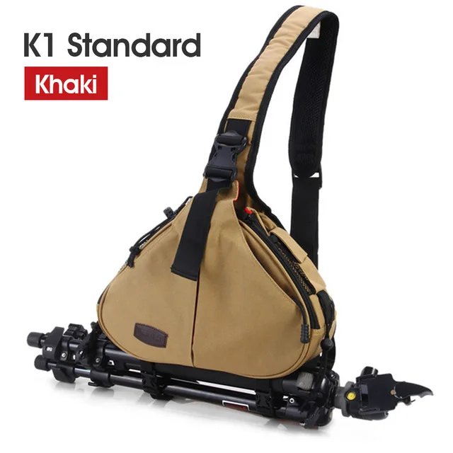 K1 Standard Khaki Caden DSLR камера Слинг Сумка Цифровая Фото Сумка через плечо Водонепроницаемый Рюкзак мягкий вкладыш чехол сумка с дождевиком для Canon sony - Цвет: K1 Standard Khaki