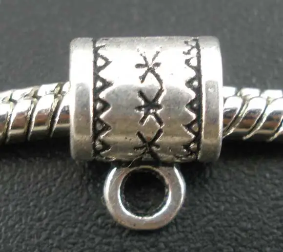 DoreenBeads бусины в европейском стиле круглые серебристые с узором 8 0 мм (3/8 &quot) x 6
