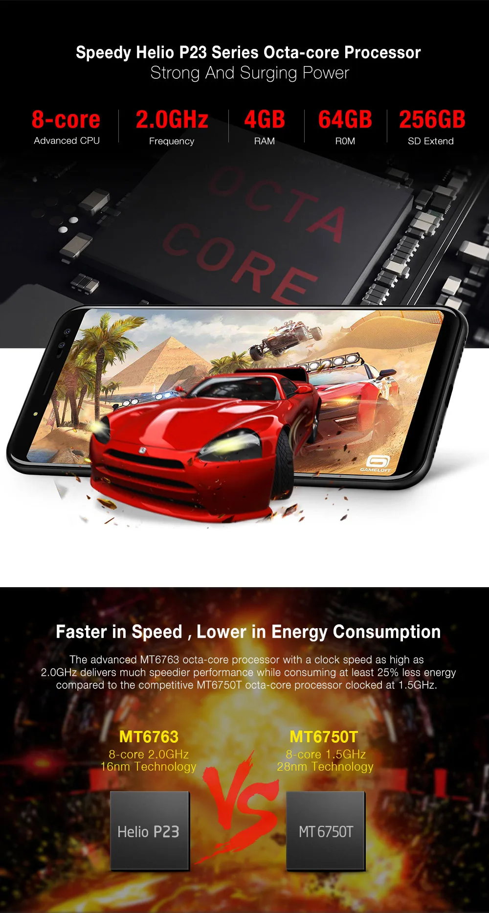 Ulefone power 3S 6," 18:9 FHD+ Android 7,1 мобильный телефон MTK6763 Восьмиядерный 4 Гб+ 64 Гб 16 МП 4 камера 6350 мАч Face ID 4G смартфон