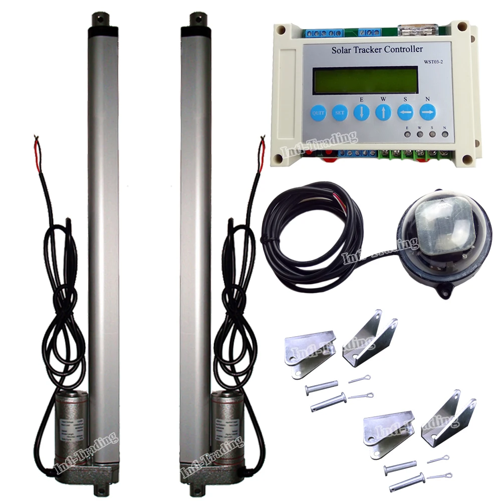 Трекер на солнечной батарее двойная ось полный постоянный ток 12 В 450 мм/18 дюймов
