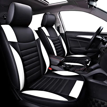 White Standard Передние+ задние) автомобильные чехлы из искусственной кожи для peugeot 407 308sw 607 307CC 3008 206CC 307SW 4008 защитное покрытие автомобильного сиденья автомобильные аксессуары - Название цвета: White Standard
