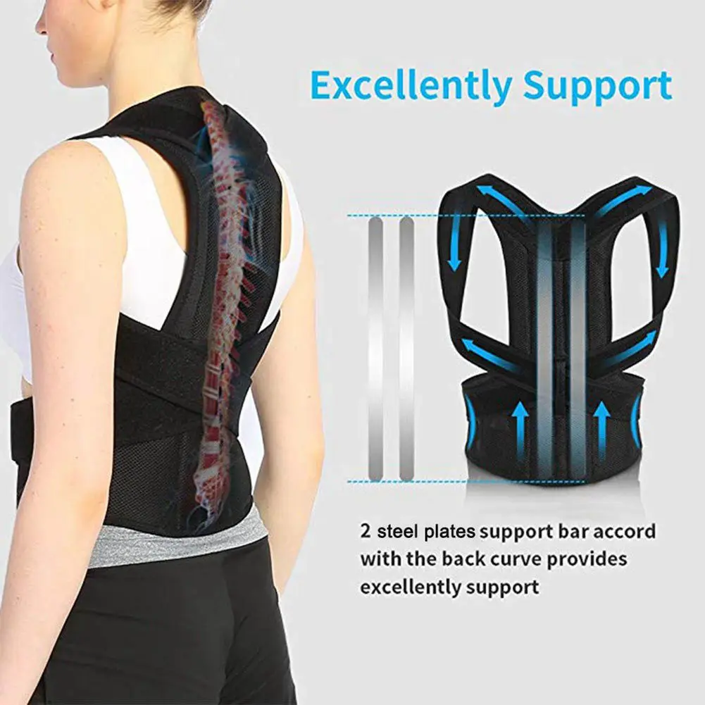 Posture Corrector Back Support Pain Relief Braces & Supports Round Shoulder Correct Belt Spine Protector Body Shaper Sauna Suits