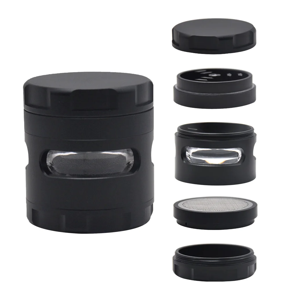

GORDON Herbal Grinder Tobacco Crusher Aluminum Herb Grinder 61 MM 5 Layers Spice Crank Separated Window Hand Miller
