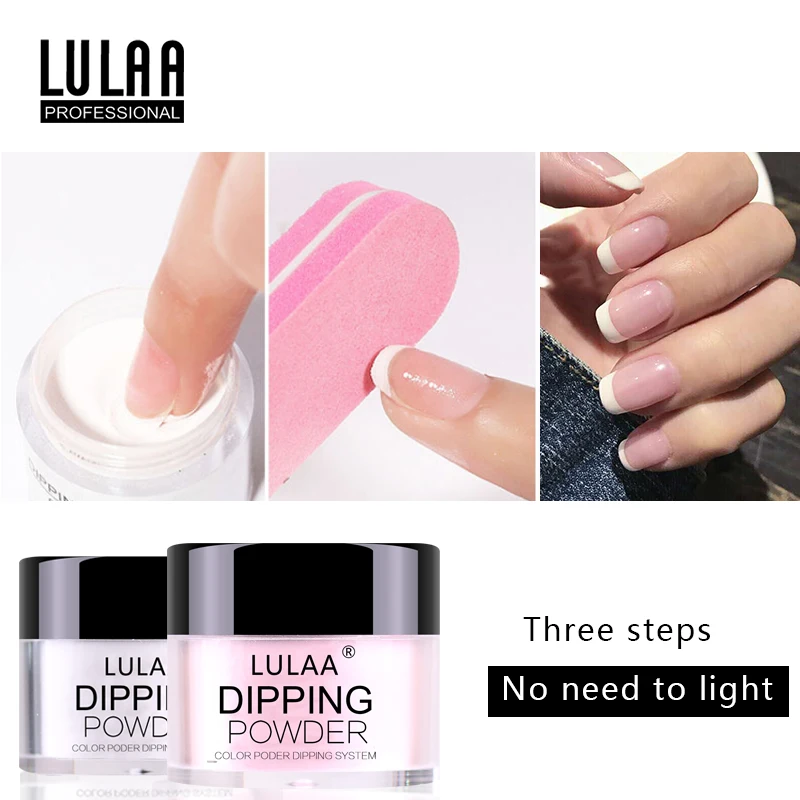 Набор порошков LULAA Dip для ногтей Блестящий французский голографический лак