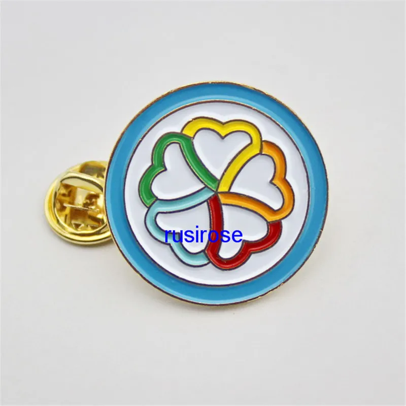 

Персонализированная металлическая брошь в виде лепестков розы на заказ, розетка на заказ