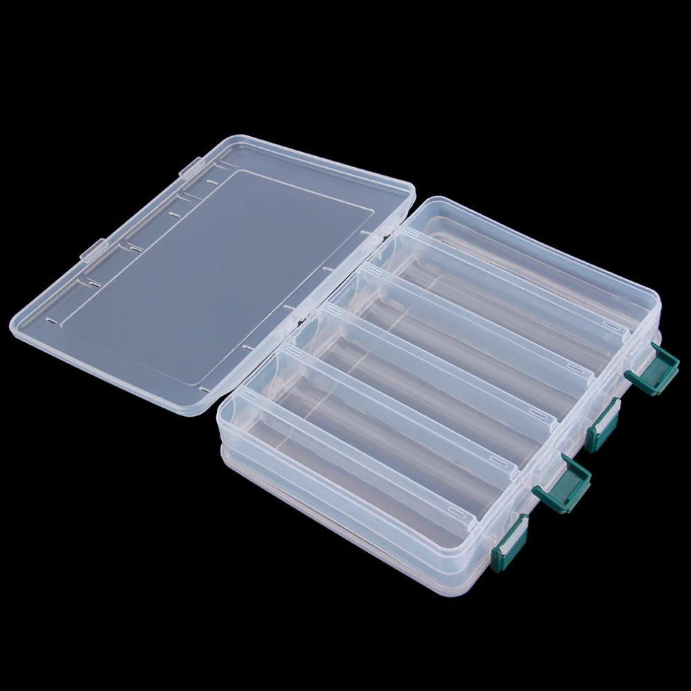 10 отсеков прозрачный пластик портативный размер двухслойная рыболовная