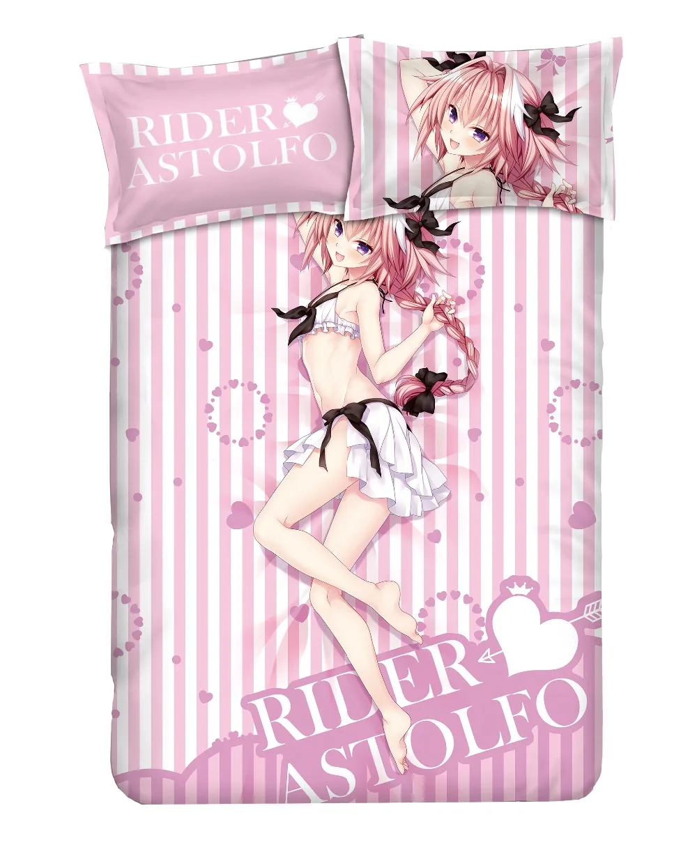 Fate Stay Night Fate Grand Order astolfo розовый комплект постельного белья с наволочками простыня набор пододеяльников