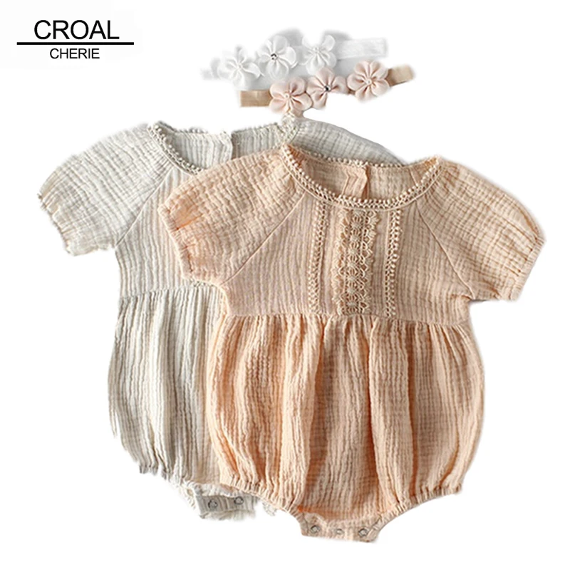 Комплекты одежды для новорожденных CROAL CHERIE комбинезон + повязка на голову хлопок