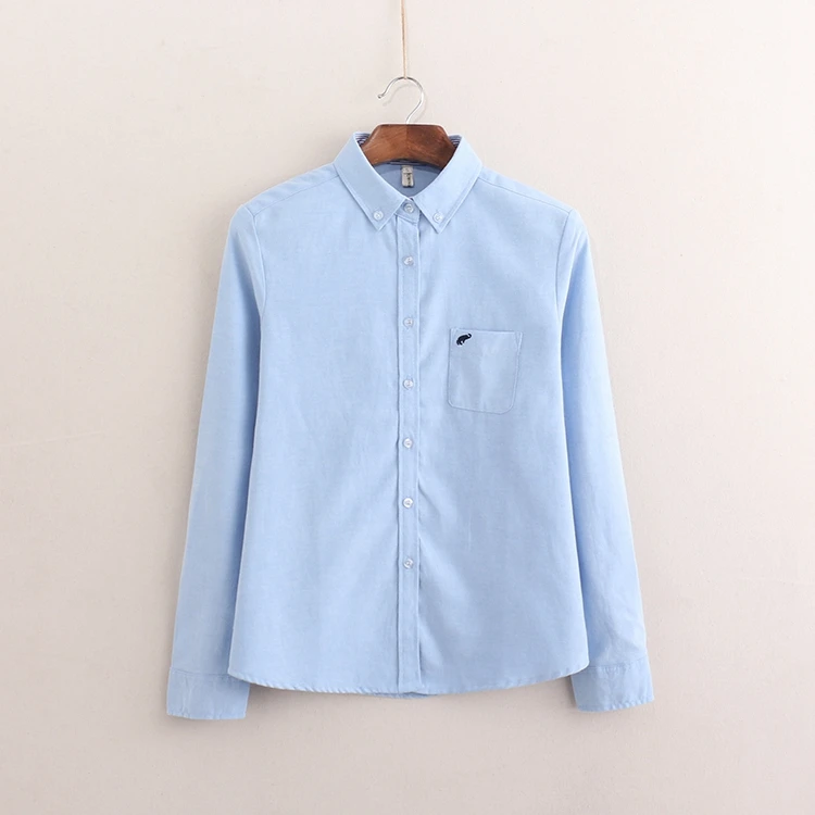 Женские блузки 2018 новая весенняя женская рубашка с длинным рукавом Блузка хлопок