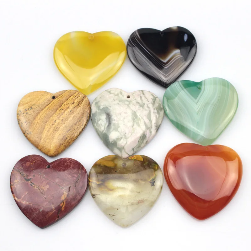 

46x48mm heart shape yellow Sardonyx stone beads natural stone beads DIY loose beads for jewelry making 1 piece to sale