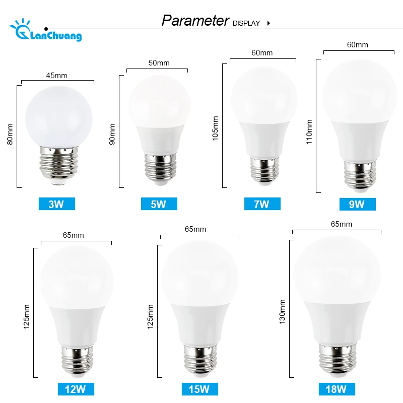 Светодиодная лампа E27 светодиодная 220 в 18 Вт 15 12 9 7 5 3 светодиодные прожекторы|lamp