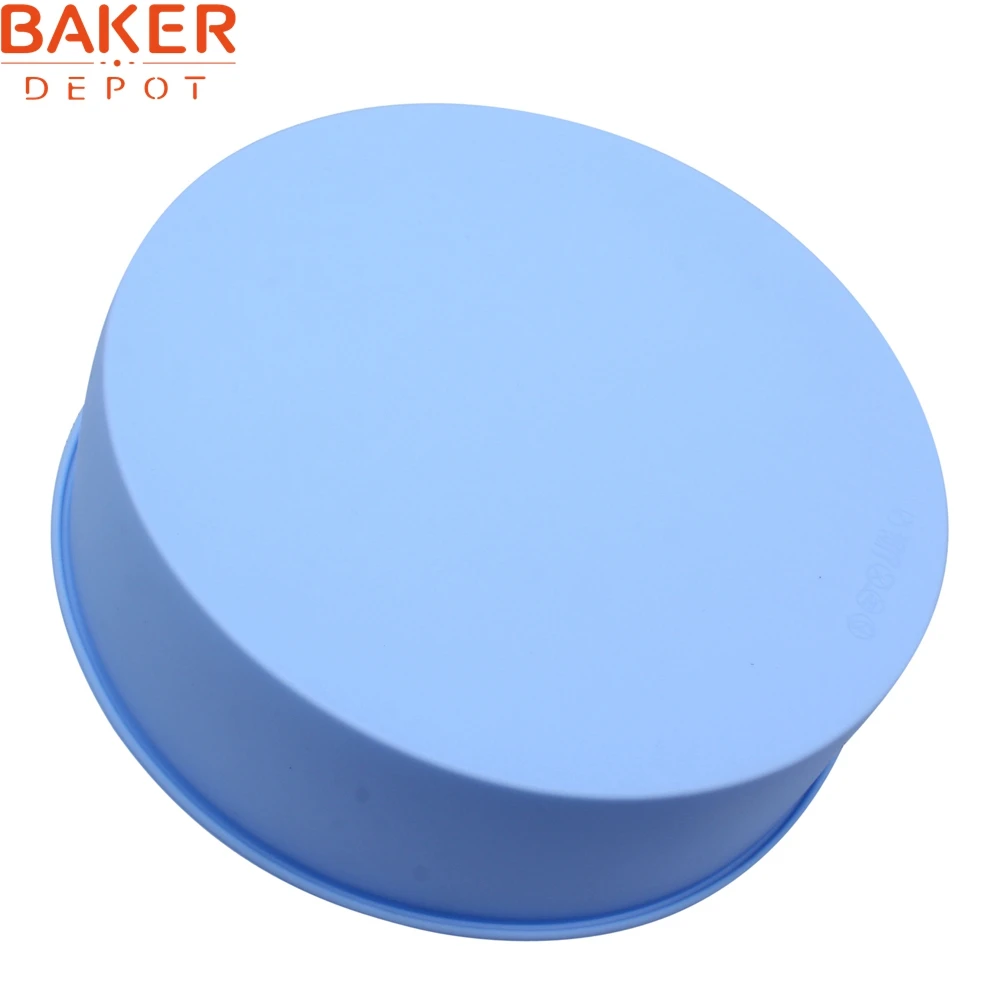 BAKER DEPOT большая силиконовая форма для торта на день рождения, посуда для выпечки, круглые формы для десертов диаметром 20 см CDSM-747
