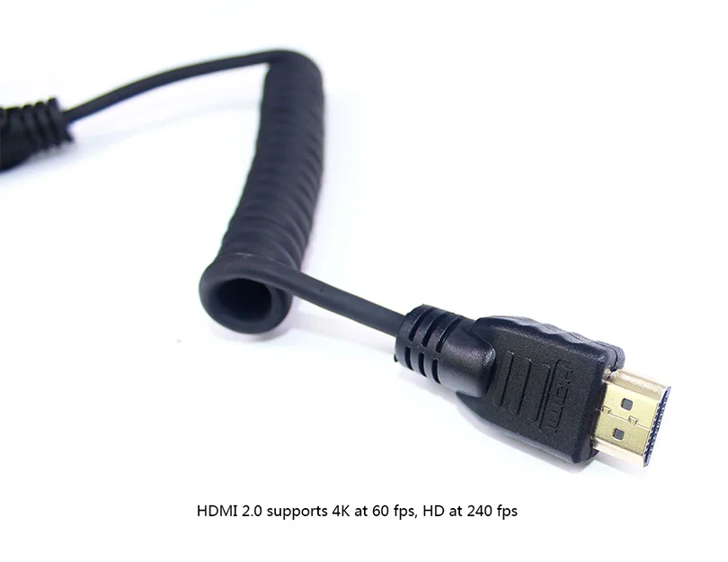 Lanparte высокоскоростной полный HDMI 2,0 спиральный кабель для 4K 60P 8 бит для BMPCC 6K 4K для Panasonic S1 камера аксессуары для Atomos