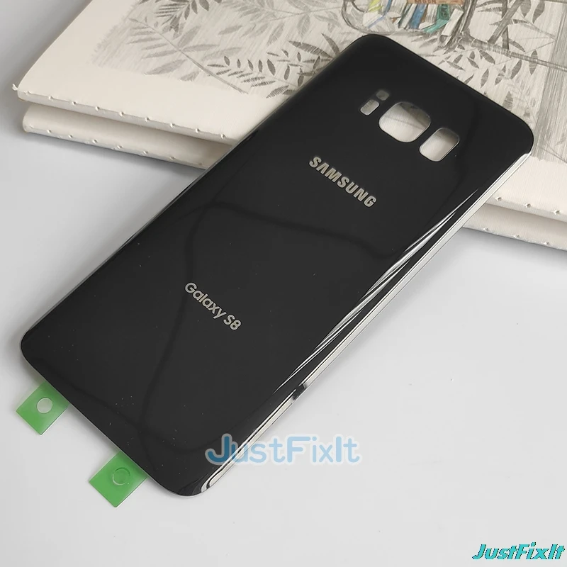 black Для SAMSUNG Galaxy S8 G950 S8+ S8Plus G955 задняя крышка батарейного отсека задняя стеклянная крышка Корпус чехол Замена батарейного отсека - Цвет: black