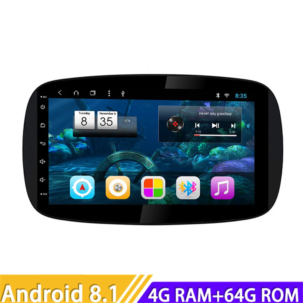 Roadlover Android 8 1 автомобильный мультимедийный плеер для Benz Smart 2015 2016 2017 Стерео GPS