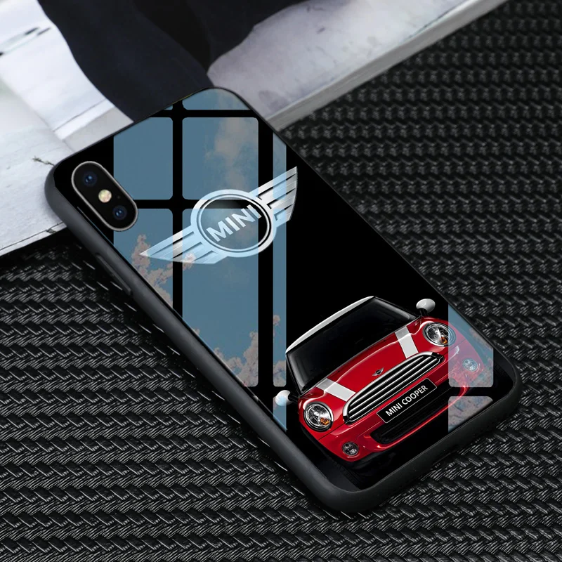 Чехол для телефона из закаленного стекла Mini Cooper iphone 12 11 pro max xs xr x 6 6s 7 8 plus samsung s8 s9 s10