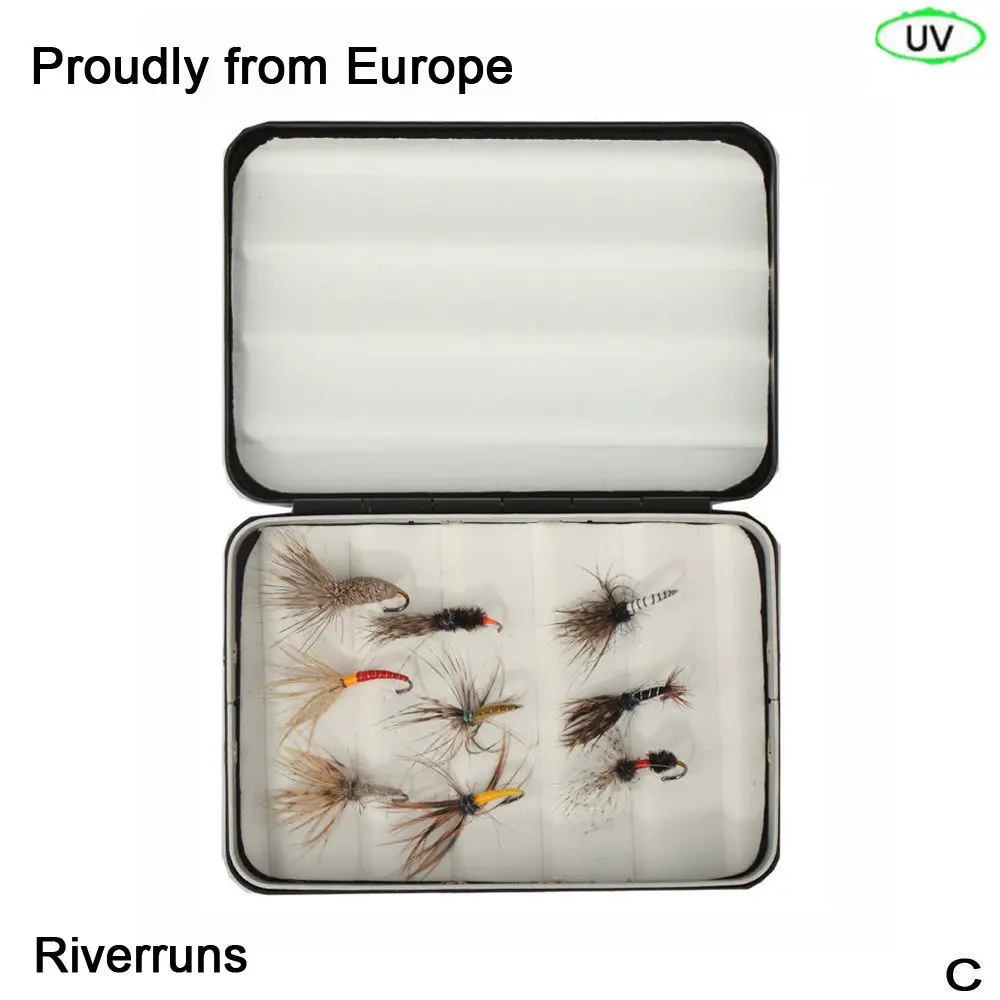 

2016 Best Sale Riverruns Tenkara Flies Kebari 9 Selected Realistic Flies UV Trout With Fly Box Fishing Flies