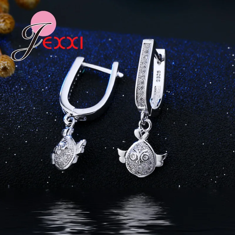 Милые Животные Мода мультфильм голова птицы Ожерелье серьги стерлингового