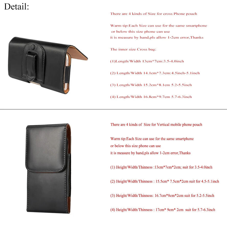 

Missbuy Universal Mobile Phone Pouch for Huawei P20 Pro P10 Mate 10 9 10lite Nova 3E 3 3i Belt Waist Clip Holster Bag Full Case