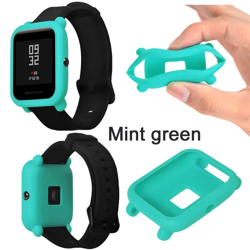 3в1 Для Xiao mi Hua mi Amazfit Bit ремешок BIP PACE Lite Молодежные умные часы mi Fit braceket+ силиконовые полосы+ мягкий чехол+ 2 пленки для экрана