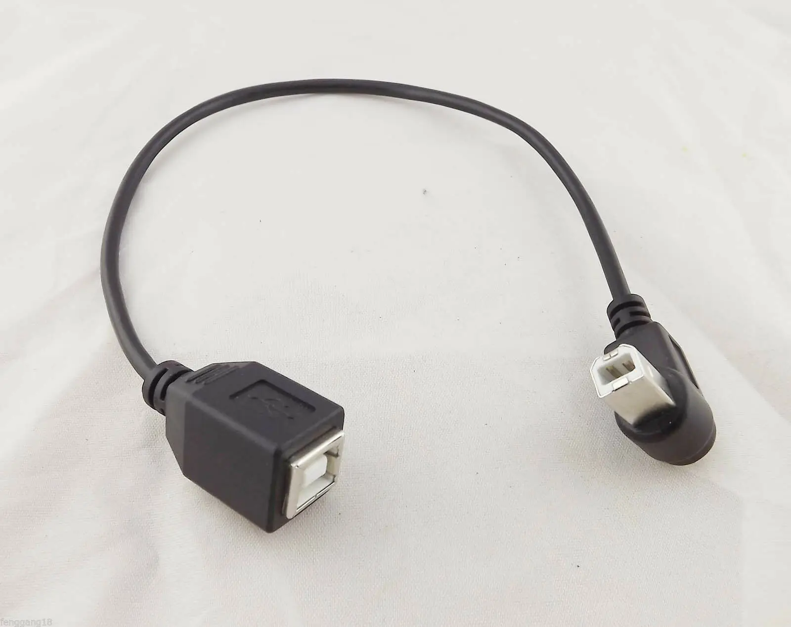 

10 шт. USB 2,0 B Женский до вниз угол USB B Мужской принтер короткий переходник Кабель для передачи данных черный 1ft