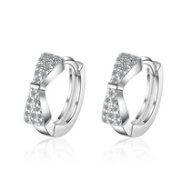 simple fashion 925 sterling silver earrings drop shipping zircon bowknot earrings for women jewelry oorbellen christmas gift