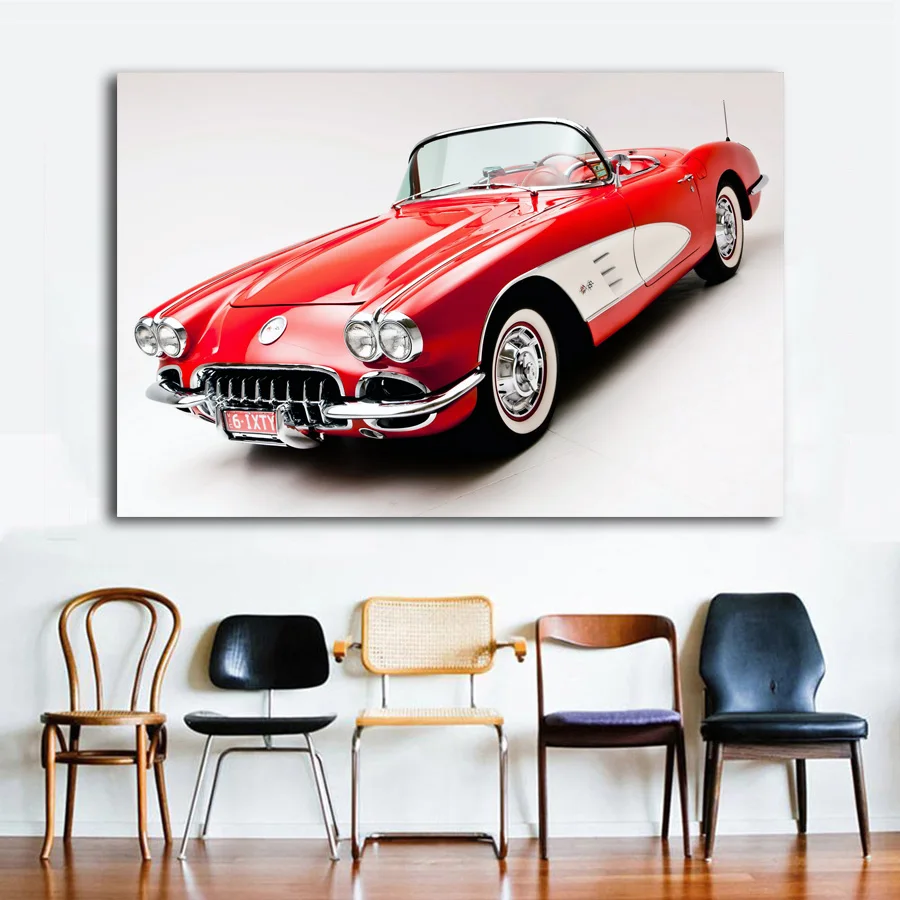 Классические винтажные автомобили 1960 Corvette Ретро суперкар автомобиль настенные