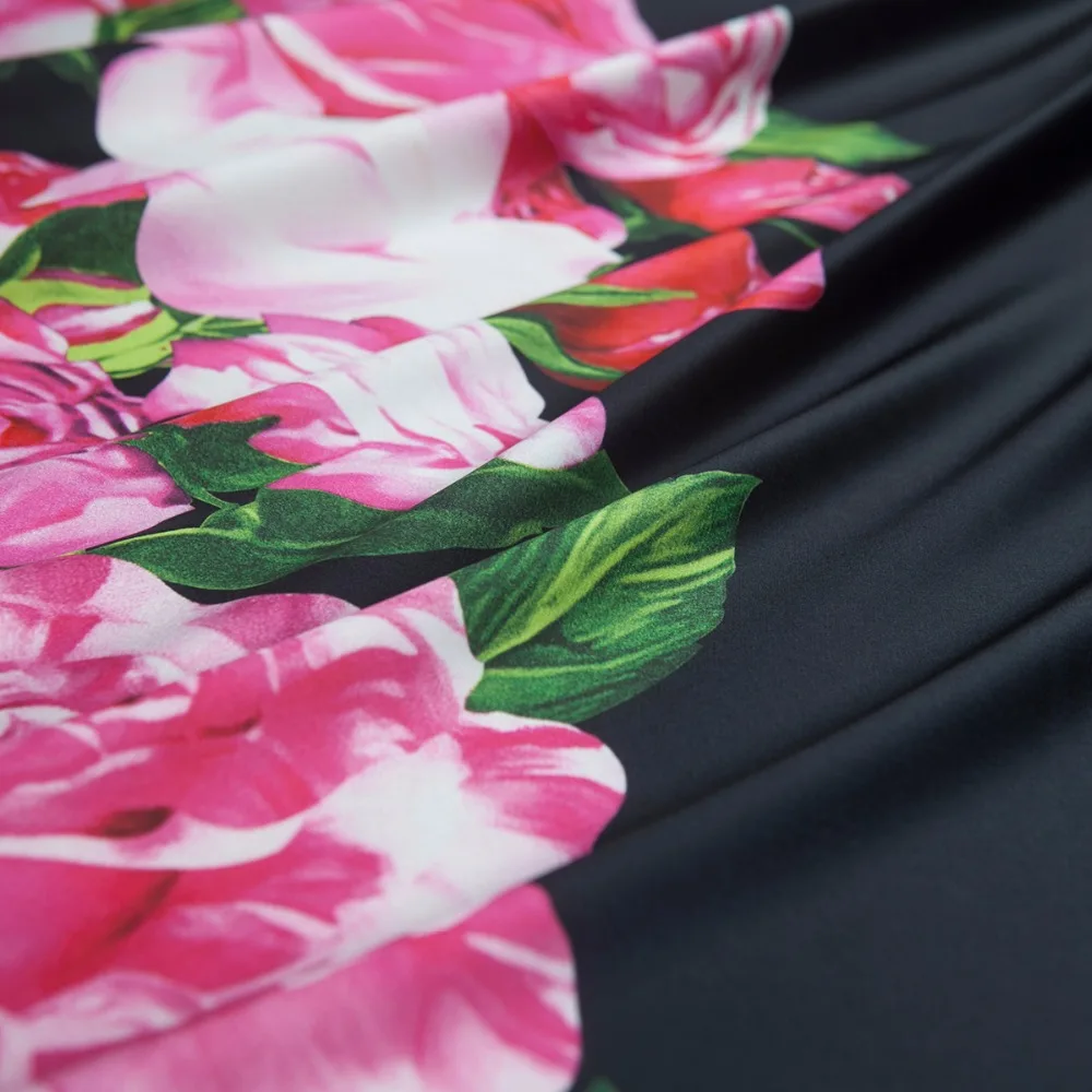 Модная шифоновая ткань с принтом от кутюр атлас из искусственного шелка розовая