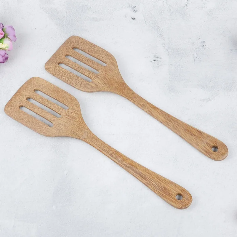 Natural Long-handled Wooden Spatulas Spade Stir-fry For Kitchen Accessories No-Stick Turner Fried Shovel Cooking Utensils | Дом и сад