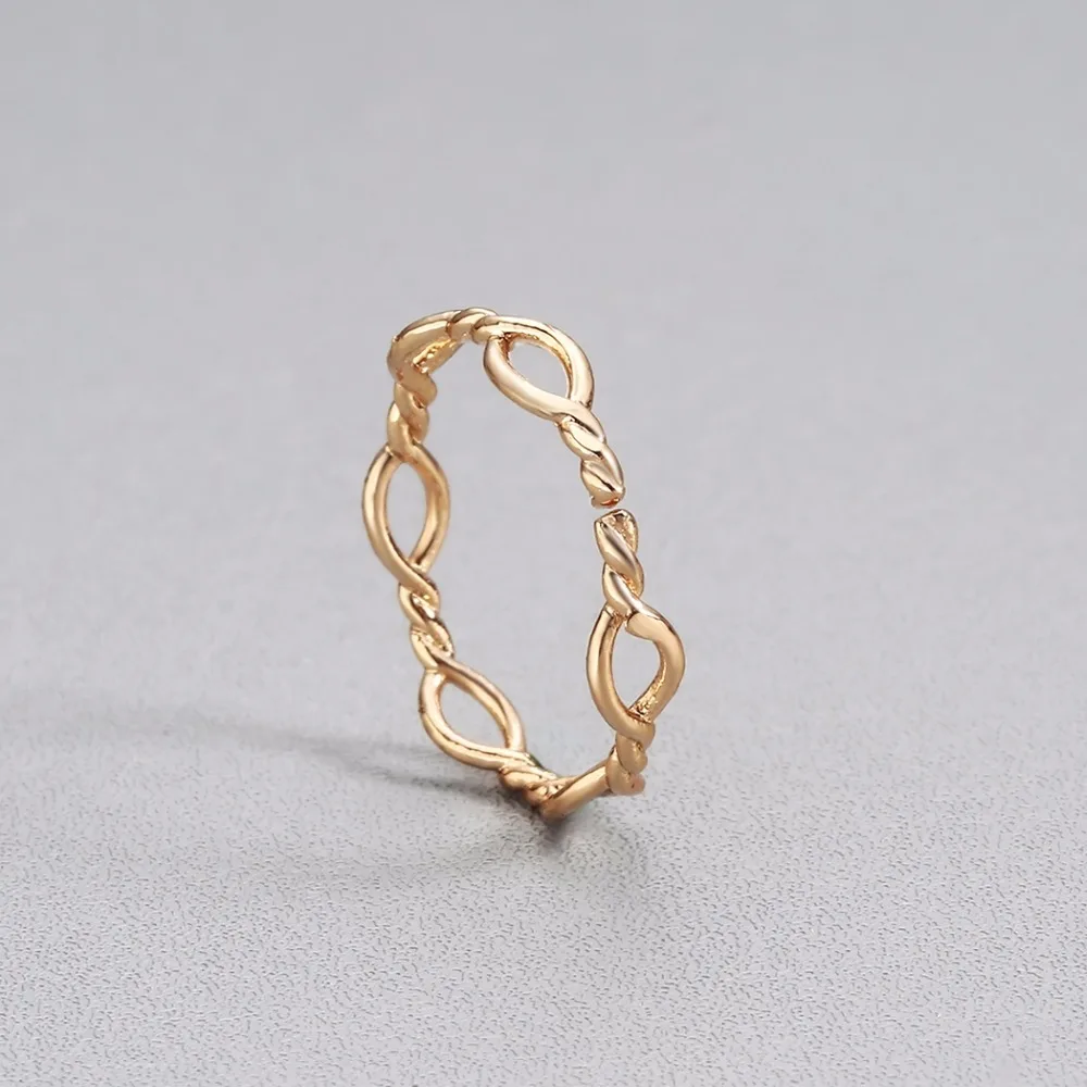 Kinitial модные Витой Золотой крест-накрест Бесконечность Кольца для Для женщин