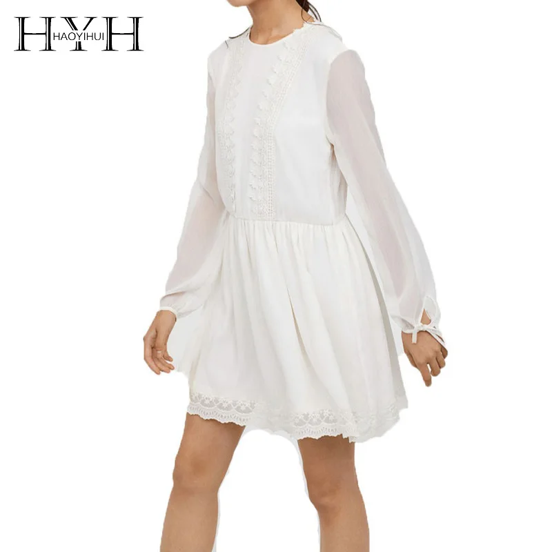 Платье HYH HAOYIHUI женское кружевное шифоновое платье для отдыха лето осень
