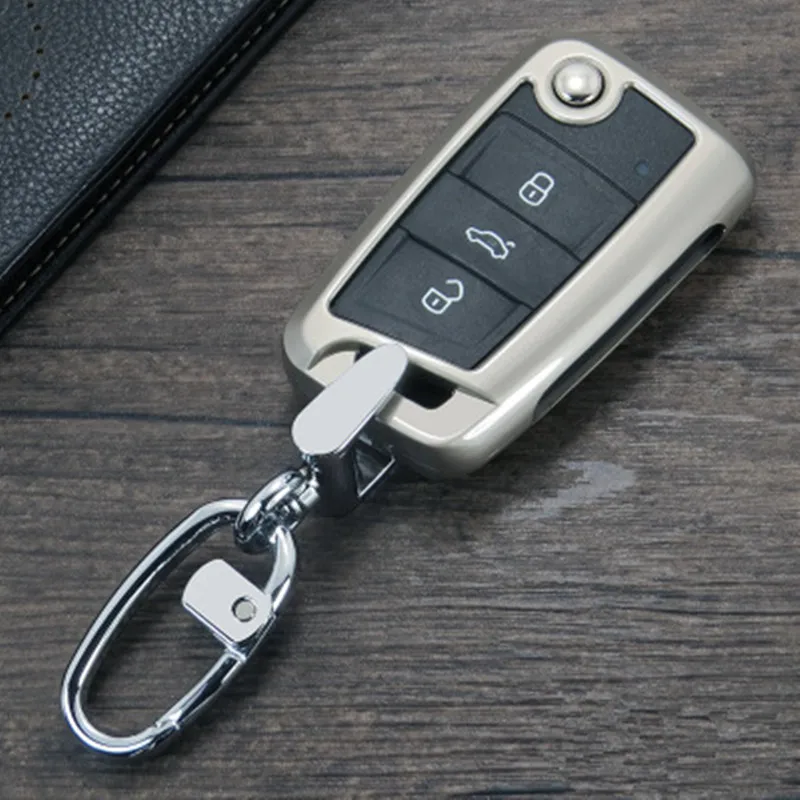 Zinc alloy leather Key Case Bag Cover For VW Golf 7 mk7 Skoda Octavia A7 New Polo Portect Car Accessories | Автомобили и